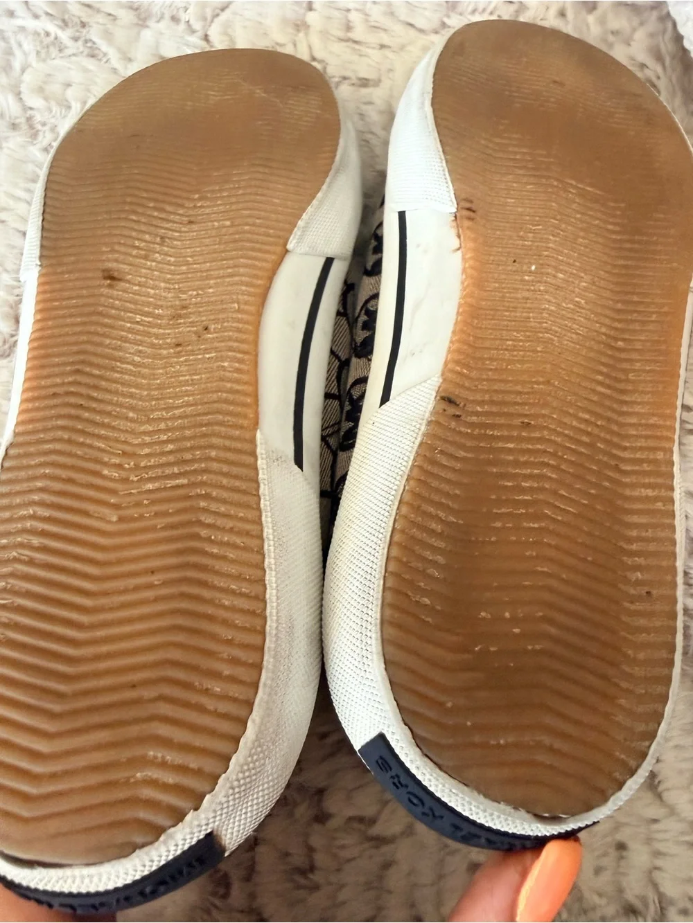 Michael Kors "Boerum" Jacquard Monogram Blk,Beige ,gold MK Logo Low-Tops W9 - Picture 9 of 9